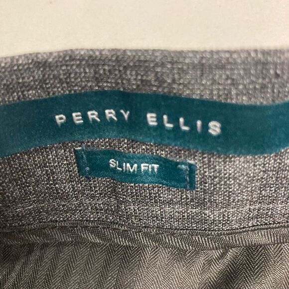PERRY ELLIS Mens Slim Fit Dark Gray Dress Pants Size 32/30 Hand measures smaller - Picture 6 of 9